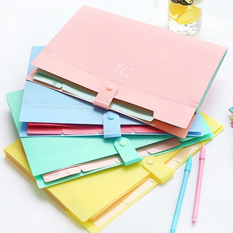 A4 Folder Smile Waterproof File Folder 5 Layers Document Bag Office