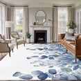 thumbnail image 2 of Spring Summer Large Area Rugs 6x9 ft Watercolor Blue Eucalyptus Leaves Washable Rug Non Slip Indoor Carpet Absorbent Floor Mat for Living Room Bedroom Dining Room, 2 of 9