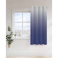 thumbnail image 4 of Blue Gray Thermal Insulated Blackout Curtains for Bedroom 45 Length Gradient Room Darkening Curtain 1 Panel Grommet Window Curtain Drape for Living Room Nursery Room, 4 of 7