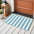 thumbnail image 5 of Aqua Striped Large Area Rugs for Bedroom Living Room, Soft Non Slip Carpet Bedside Rug, Modern Farmhouse Blue White Stripes Rectangular Floor Cover Kitchen Accent Rug 2'x3' for Dining Room/Office, 5 of 9