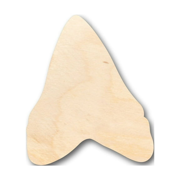 Unfinished Wood Shark Tooth Shape - Craft - up to 46" DIY 7" / 1/8"