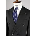 thumbnail image 4 of Men's Suit, Double Breasted Swallow Collar Fine Woven Black Suit, 4 of 4