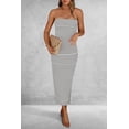 thumbnail image 3 of Vestido PRETTYGARDEN Bodycon Maxi Tubo Strapless con Abertura Talla Grande, 3 of 5