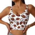 thumbnail image 3 of Goofa Football Printed Sports Bras for Women, High Impact Running Bra Workout Crop Tank Tops Longline Sports Bra Push up-Large, 3 of 9