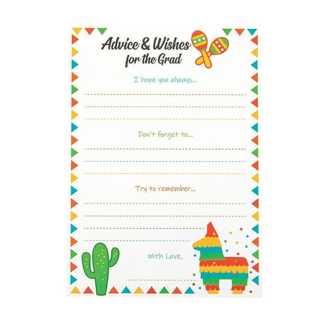 Fiesta Grad Advice Cards - Stationery - 12 Pieces