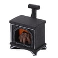 thumbnail image 1 of Miniature Fireplace Statue, LED Fireplace Lantern Long Lasting Exquisite Workmanship Anti Aging Resin Material  For Desk Decoration, 1 of 8