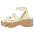 thumbnail image 2 of Forever Shoes Women Sandals Double Straps Light Weight Flatform Platform Elastic LEXI-23 Beige Raffia 8.5, 2 of 3