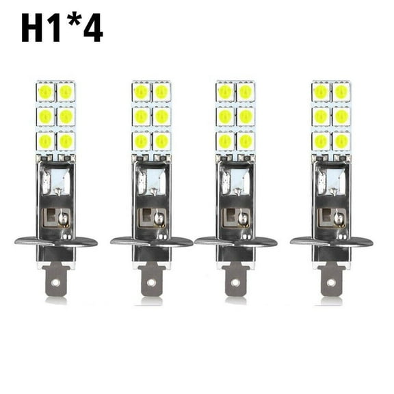 4PCS Super White H1 6000K 55W SMD-5050 LED Headlight Bulbs Kits Driving Light W2H1