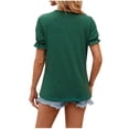 thumbnail image 3 of HAPIMO Women's Trendy Loose Tops Dressy Tunic Clearance Summer Tees Square Neck Pullover for Teen Girls Solid Color Printed Short Sleeve Elegant Casual Relaxed Blouses Green, 3 of 4