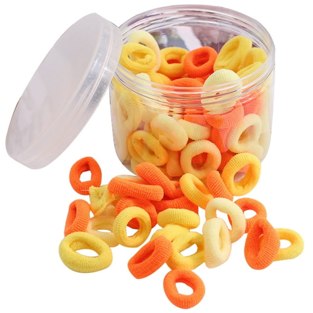 100PCS Kids Ponytail Holders Solid Color Hair Ties Elastic Hair Bands with Box