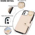 thumbnail image 2 of Allytechgroup iPhone 12 Mini Wallet Case, Ring Holder Stand Cards Slots Shockproof Retro Flip Back Cover Phone Case for Apple iPhone 12 Mini, White, 2 of 6