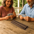 thumbnail image 6 of Sterling Games Wooden Cribbage 12 inch Double Track Cribbage Board with Rich Italian Inlaid for 2 Players Playing Cards Included, 6 of 10