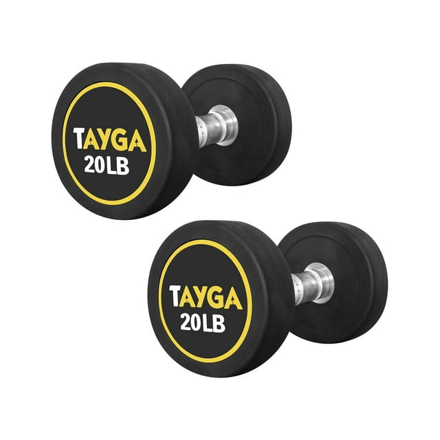 Par de Mancuernas Redondas Tayga 20LB Acero y Caucho