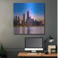 thumbnail image 5 of Luxe Metal Art 'Chicago - Amber Sunset Glow' by Epic Portfolio Metal Wall Art, 36" x 36", 5 of 9