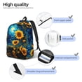 thumbnail image 5 of Balery Vintage Starry Sky Sunflower Vintage Canvas Backpack for Men and Women - Large Capacity, Durable Travel Laptop Bag for School, Work, Hiking, and Outdoor Activities-Small, 5 of 7