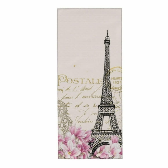 Eiffel Elegance Hand Towel - Soft Cherry Blossom Guest Towels for Kitchen, Bath, and Decor, 12 x 27.5