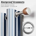 thumbnail image 6 of Outdoor Curtains for Patio Waterproof, Navy Blue Windproof Pravicy Outside Porch Blackout Curtain, Modern White Geometric Vertical Stripes Sun Blocking Grommets Curtains for Cabana 2 Panels 54"x84", 6 of 9
