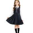 thumbnail image 3 of Mfakffe Girls Sleeveless Pinafore Pleated Dress Vintage Academy Pleated Skirt Jumper Dress Fashion Uniform Vest Dress, 3 of 5