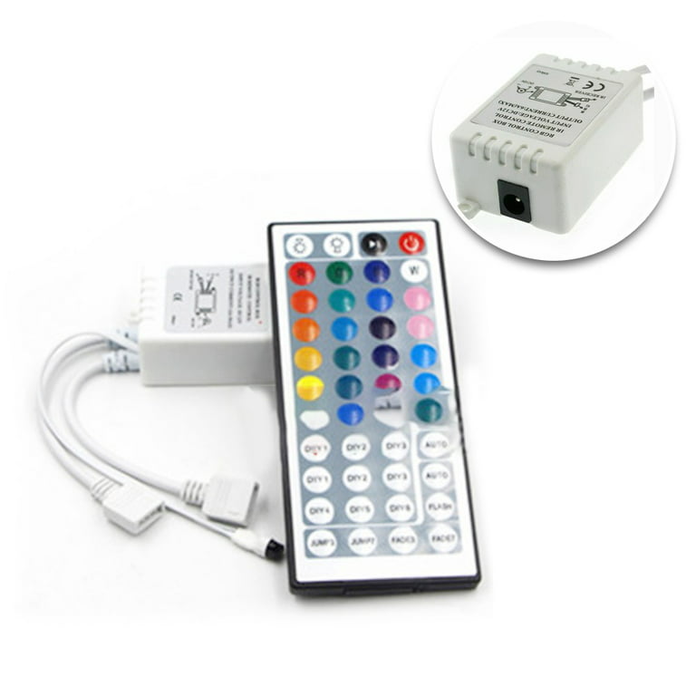 Yiliaw 44 Keys IR Remote Controller Kit - Includes Wireless Rectifier  Control Box and DC 12V 3A Power Supply Adapter - Replacement Control for  SMD RGB LED Strip Lights 44-Key remote controller