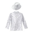 thumbnail image 4 of iiniim Kids Boys Shiny Sequins Blazer with Fedora Hat Wedding Party Formal Tuxedo Suit 6-16 Silver 10, 4 of 7