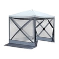 thumbnail image 2 of IVV Pop Up Gazebo - 6.8' x 7.2' Screen Tent with/ 4 Mesh Sidewalls and Carry Bag, Camping Canopy Screen House for Outdoor Activities (Gray), 2 of 10