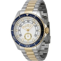 Invicta Men's Pro Diver 44mm White Dial Gold Silver Stainless Steel Band Watch