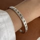 thumbnail image 2 of Pulsera de Metal de Plata de Ley 925 100% sólida para mujer, pulsera de piedra negra Retro Simple hecha a mano Vintage, regalo de cumpleaños para fiesta, 2 of 2