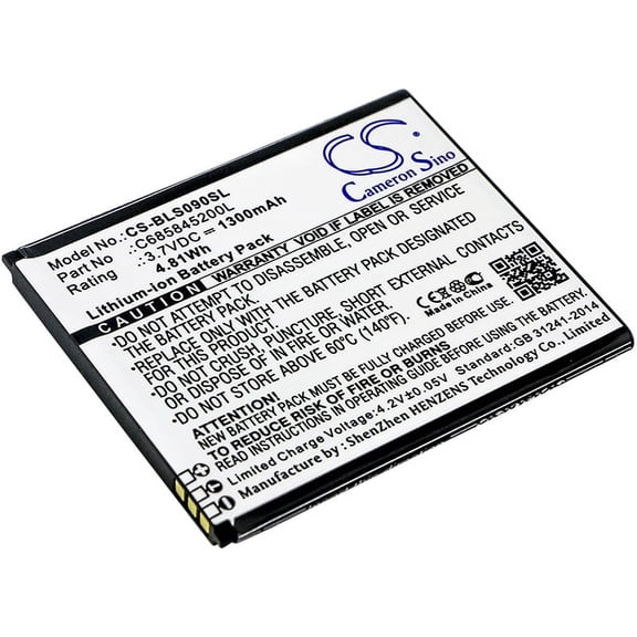 Replacement Battery for BLU S090Q,Studio C HD,C685845200L,1300mAh,Mobile Phone battery