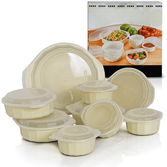 LaCuisine 18 Piece Microwave Cookware Set, White