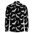 thumbnail image 4 of White Bats Print Shirt Men Funny Animal Casual Shirts Autumn Graphic Blouses Long Sleeve Retro Oversized Clothing Gift, 4 of 6