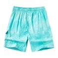 thumbnail image 3 of Pantalones cortos de cintura elástica con estampado y teñido para hombres Pantalones de playa de cinco puntos de secado rápido Pompotops oipoqjl41219, 3 of 8