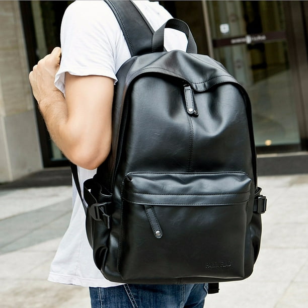 LDPT - LDPT Men&#39;s PU Leather School Backpack Rucksack College Laptop Satchel Shoulder Bag ...