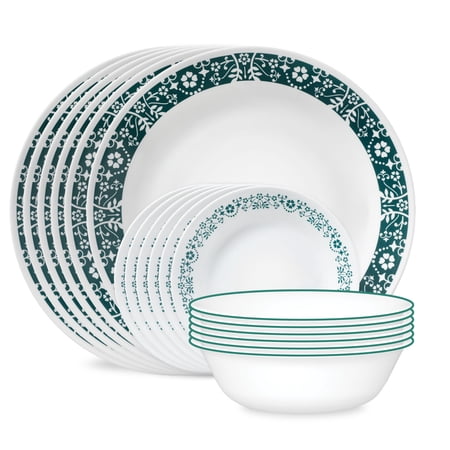 Corelle Penelope 18-Piece Glass Dinnerware Set (Service for 6)