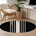 thumbnail image 5 of Black Beige Striped Round Rug 3.3ft Area Rug Washable Soft Non-Slip 3.3' Circle Low Pile Rugs Modern Farmhouse Retro Lines Carpet for Bedroom Living Room Entryway Home Office Dining Room, 5 of 9