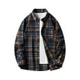 thumbnail image 2 of Gmluru Men's Winter Oversize Plaid Jacket Loose Youth Long Sleeve Shirt Coat Outwear Plus Size, 2 of 3
