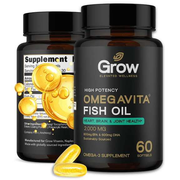 Grow Vitamin Omega-3 Enteric Coated Cognitive Support 60 Softgels