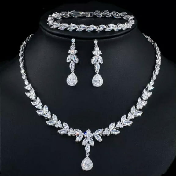 Dubai 18k Yellow Gold Plated CZ Bridal Jewelry Necklcae Earrings Bracelets Sets