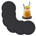 thumbnail image 1 of Posavasos de silicona, posavasos para bebidas, juego de 6 posavasos antideslizantes, resistente al calor Cup Mate (negro), 1 of 8