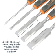 Buck Bros. 74750 5 Piece Comfort Grip Wood Chisel Set