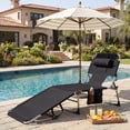 thumbnail image 2 of Gymax Chaise Longue de Plage Portable - Ensemble de 1, Noir, 2 of 8