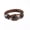 Brown, variant on Leather Bracelet Inch Skull 8 Inches 8MM hook Clasp L439-Red