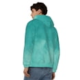 thumbnail image 4 of Uemuo Teal Turquoise1 for Men's Fashion Full-zip Hoodies & Sweatshirts with Kangaroo Pocket, Zip-up Hooded Sweatshirt, Moisture Wicking & Breathable-Small, 4 of 5