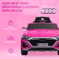 thumbnail image 3 of CoSoTower 12V Battery Powered Kids Electric Car, Audi Q8 etron Sportback Licensed Ride on Car w/ Remote Control, Pink, 3 of 7