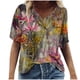 thumbnail image 2 of ICHUANYI Clearance Women's Fashion Casual Plus Size Scenic Flowers Printing Round Neck T-Shirt Tops(Pink, XL) ICHUANYI WER2023080706043, 2 of 3