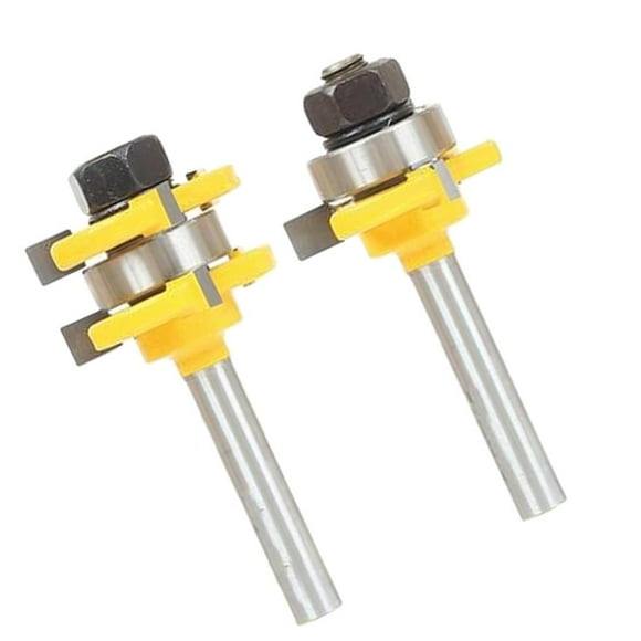 de brocas de ranura y lengüeta de vástago de 2 piezas de 8 mm, de fresado para carpintería