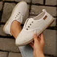 thumbnail image 6 of Miluxas Women's Slip On Canvas Shoes Low Top Casual Walking Shoes Classic Comfort Flat Fashion Sneakers White 9.5(43), 6 of 9