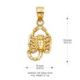 thumbnail image 5 of Ioka-14K Yellow Gold Scorpion Charm Pendant with 1.2mm Singapore Chain Necklace - 22", 5 of 6