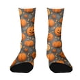 thumbnail image 3 of Funny Halloween Halloween Pumpkin Socks Novelty Crazy Crew Socks for Women Men Casual Athletic Breathable Mid Calf Ghost Party Favor Orange, 3 of 7
