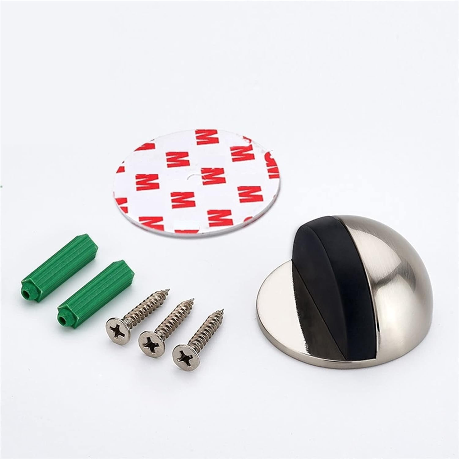 Zinc Alloy Rubber Door Stopper Non Punching Sticker Hidden Door Holder Catch Floor Mounted Nail-Free Door Stop Door Hardware 1Pcs