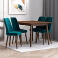 thumbnail image 2 of Alpen Modern Solid Wood Table and Teal Velvet Chair Dining Room Furniture Set, 2 of 6